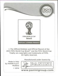 2014 Panini FIFA World Cup Brazil Stickers #506 Miroslav Klose Back