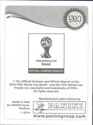 2014 Panini FIFA World Cup Brazil Stickers #514 Ricardo Costa Back