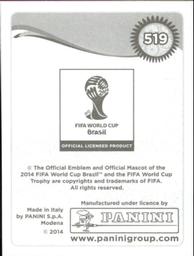 2014 Panini FIFA World Cup Brazil Stickers #519 Raul Meireles Back