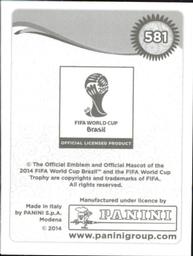 2014 Panini FIFA World Cup Brazil Stickers #581 Romelu Lukaku Back