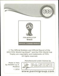 2014 Panini FIFA World Cup Brazil Stickers #630 Han Kook-Young Back