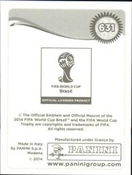 2014 Panini FIFA World Cup Brazil Stickers #631 Lee Chung-Yong Back