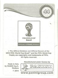 2014 Panini FIFA World Cup Brazil Stickers #44 Oscar Back
