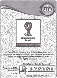 2014 Panini FIFA World Cup Brazil Stickers #319 Gianluigi Buffon Back