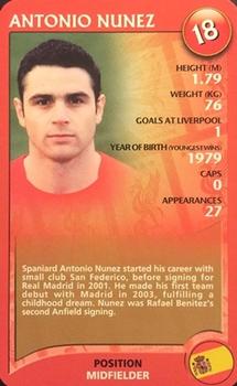 2005 Top Trumps Specials Liverpool #NNO Antonio Nunez Front