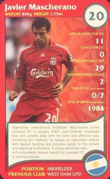 2008 Top Trumps Specials Liverpool #NNO Javier Mascherano Front