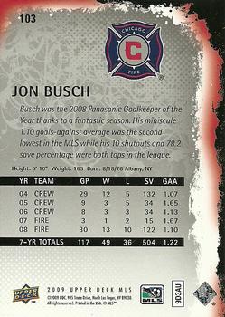 2009 Upper Deck MLS #103 Jon Busch Back