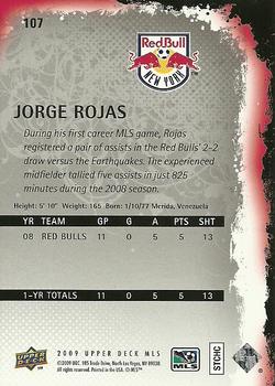 2009 Upper Deck MLS #107 Jorge Rojas Back