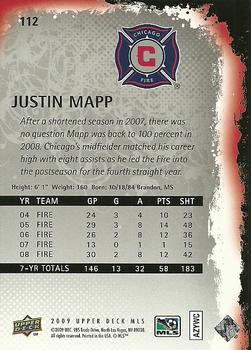 2009 Upper Deck MLS #112 Justin Mapp Back