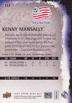 2009 Upper Deck MLS #117 Kenny Mansally Back