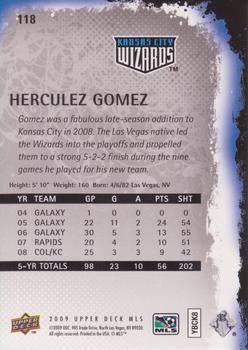 2009 Upper Deck MLS #118 Herculez Gomez Back