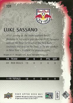 2009 Upper Deck MLS #131 Luke Sassano Back