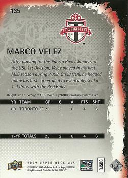 2009 Upper Deck MLS #135 Marco Velez Back