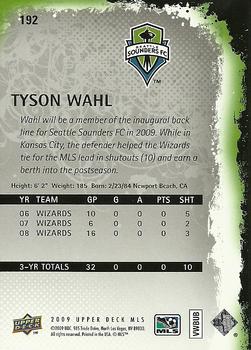 2009 Upper Deck MLS #192 Tyson Wahl Back