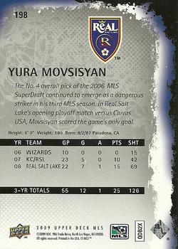 2009 Upper Deck MLS #198 Yura Movsisyan Back