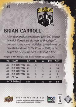 2009 Upper Deck MLS #28 Brian Carroll Back