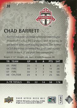2009 Upper Deck MLS #38 Chad Barrett Back