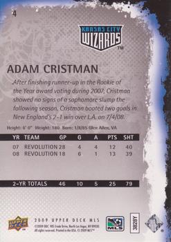 2009 Upper Deck MLS #4 Adam Cristman Back