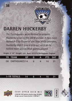 2009 Upper Deck MLS #56 Darren Huckerby Back