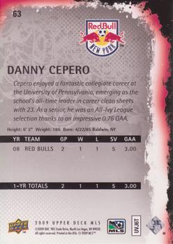 2009 Upper Deck MLS #63 Danny Cepero Back