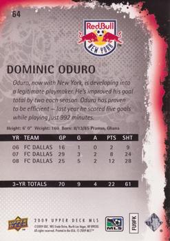 2009 Upper Deck MLS #64 Dominic Oduro Back