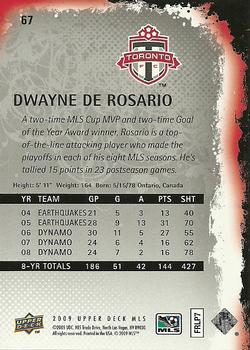 2009 Upper Deck MLS #67 Dwayne De Rosario Back