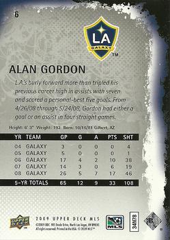 2009 Upper Deck MLS #6 Alan Gordon Back