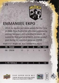 2009 Upper Deck MLS #71 Emmanuel Ekpo Back