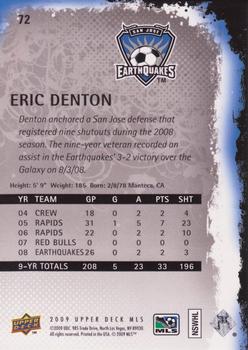 2009 Upper Deck MLS #72 Eric Denton Back