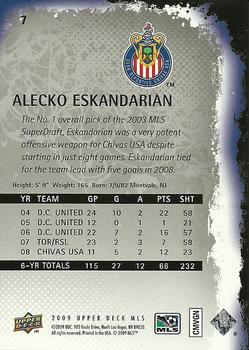 2009 Upper Deck MLS #7 Alecko Eskandarian Back