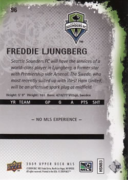 2009 Upper Deck MLS #96 Freddie Ljungberg Back