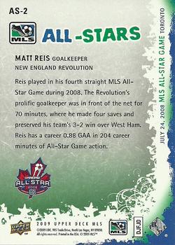 2009 Upper Deck MLS - All Stars #AS-2 Matt Reis Back
