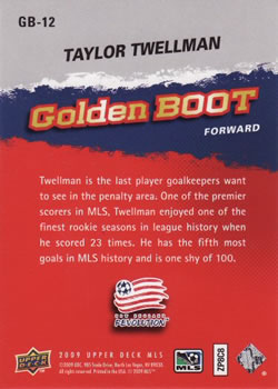 2009 Upper Deck MLS - Golden Boot #GB-12 Taylor Twellman Back