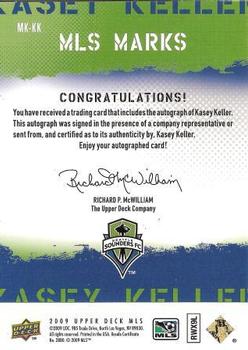 2009 Upper Deck MLS - MLS Marks #MKKK Kasey Keller Back