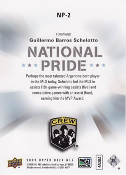 2009 Upper Deck MLS - National Pride #NP-2 Guillermo Barros Schelotto Back