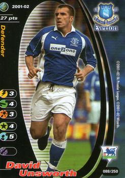 2001 Wizards Football Champions Premier League 2001-2002 #88 David Unsworth Front