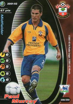 2001 Wizards Football Champions Premier League 2001-2002 #208 Paul Murray Front