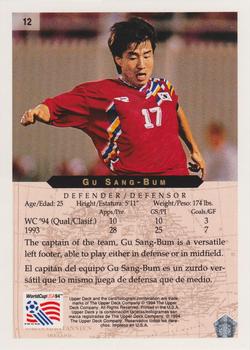 1994 Upper Deck Minute Maid World Cup #12 Gu Sang-Bum Back