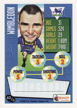 1996-97 Merlin's Premier League #62 Vinnie Jones Back