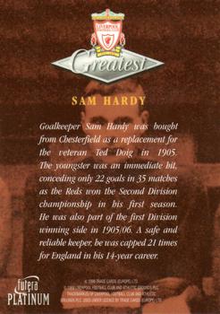 1999 Futera Platinum Liverpool Greatest #NNO Sam Hardy Back