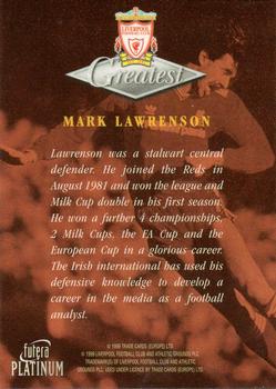 1999 Futera Platinum Liverpool Greatest #NNO Mark Lawrenson Back
