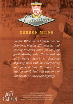 1999 Futera Platinum Liverpool Greatest #NNO Gordon Milne Back