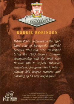 1999 Futera Platinum Liverpool Greatest #NNO Robbie Robinson Back
