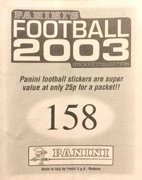 2003 Panini Football Sticker Collection #158 Bernard Diomede Back