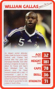 2010 Top Trumps Tournament Keepers & Defenders #NNO William Gallas Front