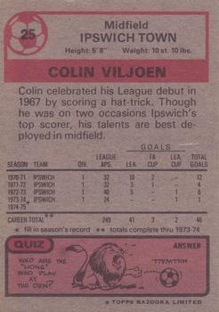 1975-76 Topps #25 Colin Viljoen Back