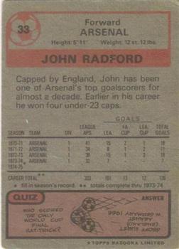 1975-76 Topps #33 John Radford Back