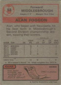 1975-76 Topps #53 Alan Foggon Back
