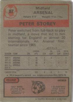 1975-76 Topps #87 Peter Storey Back