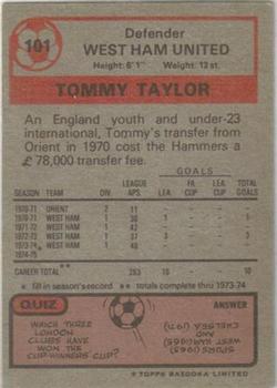 1975-76 Topps #101 Tommy Taylor Back